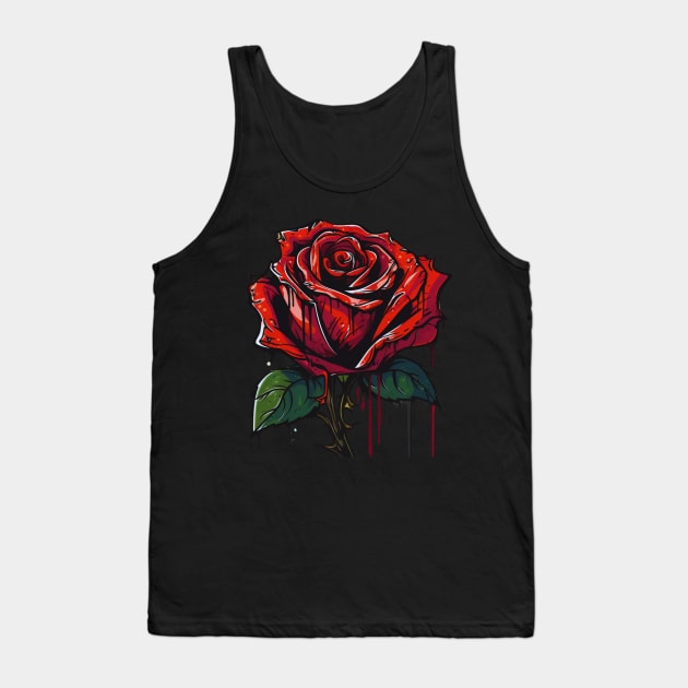 Lonely Rose Tank Top by OscarVanHendrix